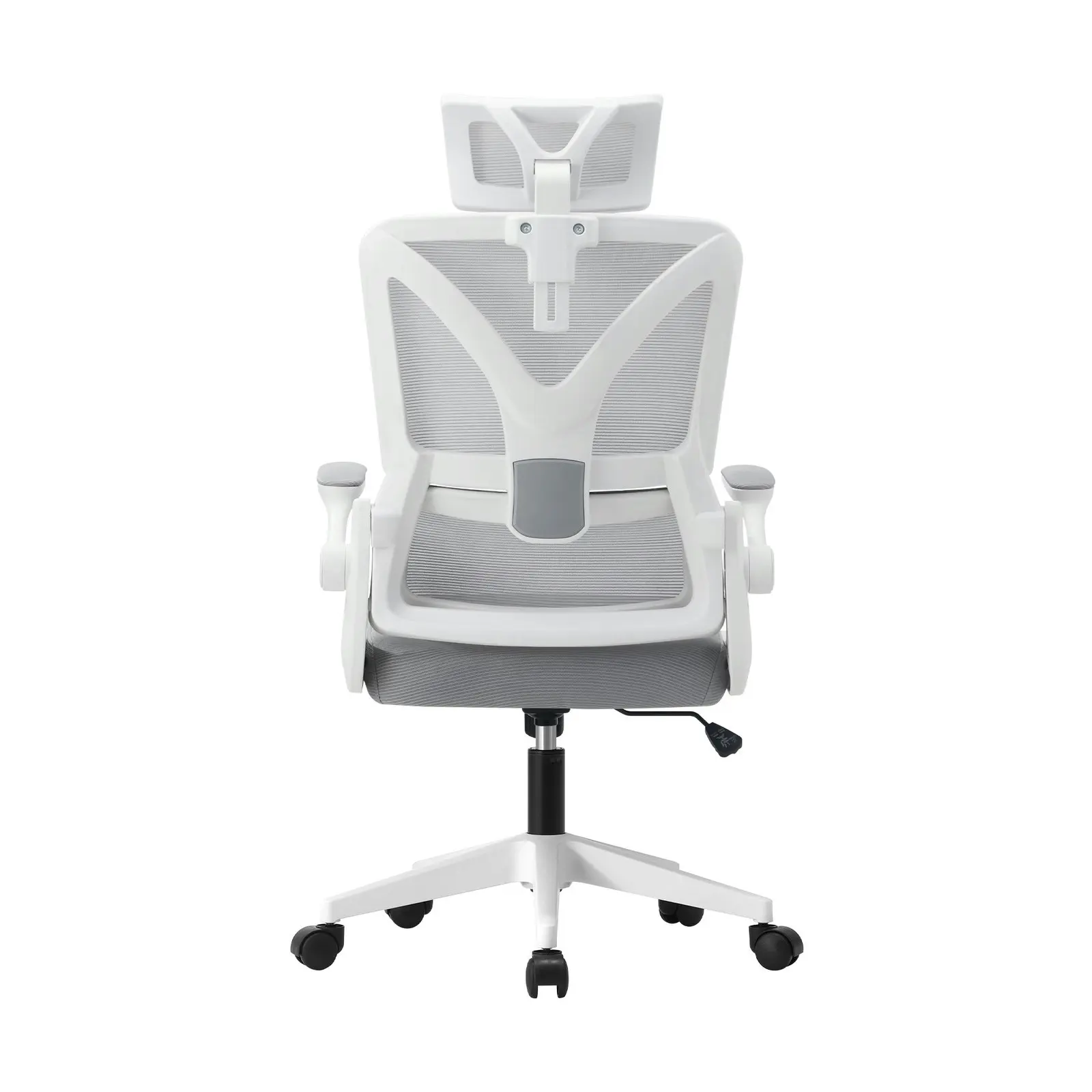 Oikiture Mesh Office Chair Adjustable Lumbar Support Reclining D-Shape White