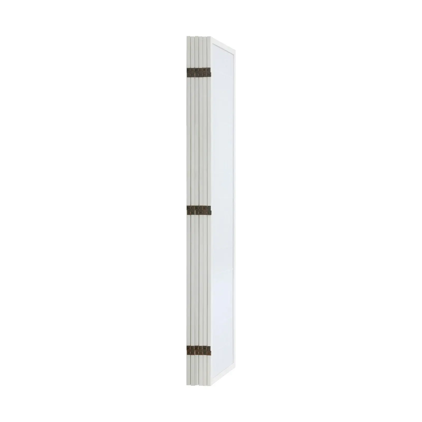 Oikiture 6 Panel Room Divider Privacy Screen Partition Timber Farbic White