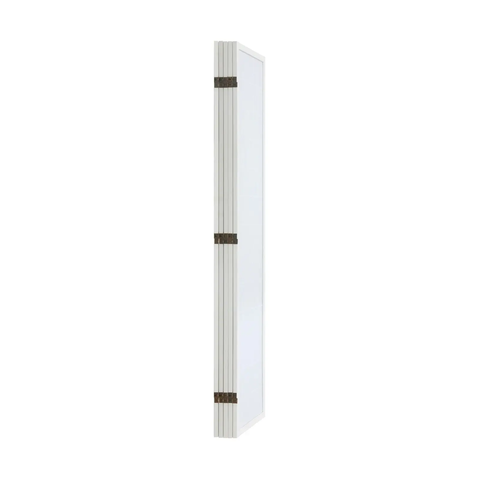 Oikiture 8 Panel Room Divider Privacy Screen Partition Timber Farbic White