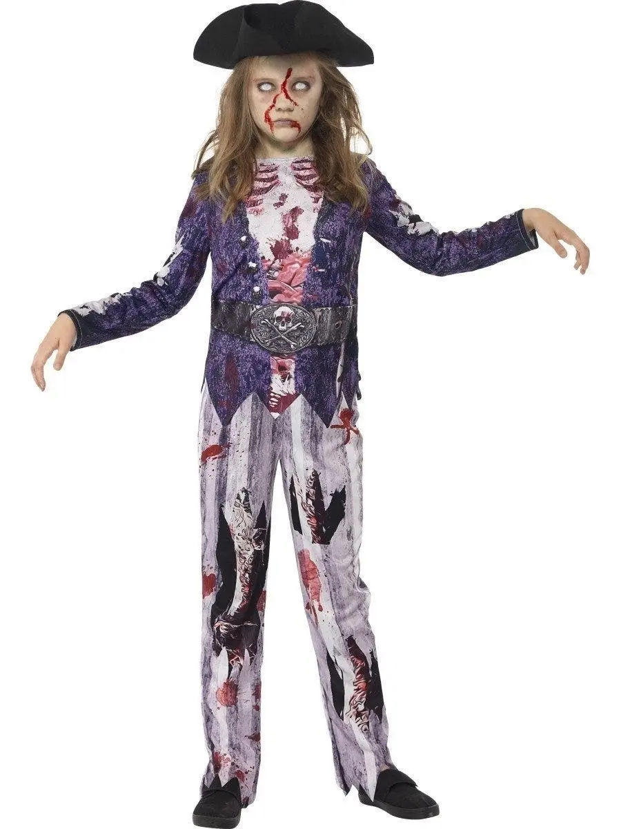 Zombie Jolly Pirate Girls Halloween Costume