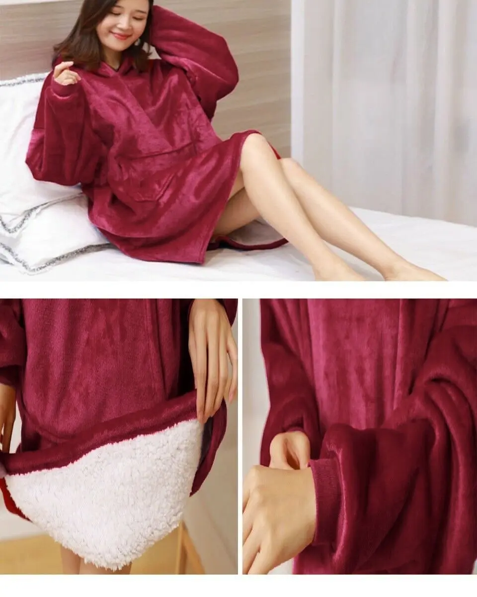 Cosy Plush Oversized Hoodie Blanket