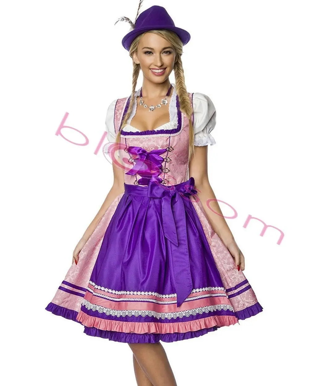 Fun Purple Pink Beer Oktoberfest Womens Costume