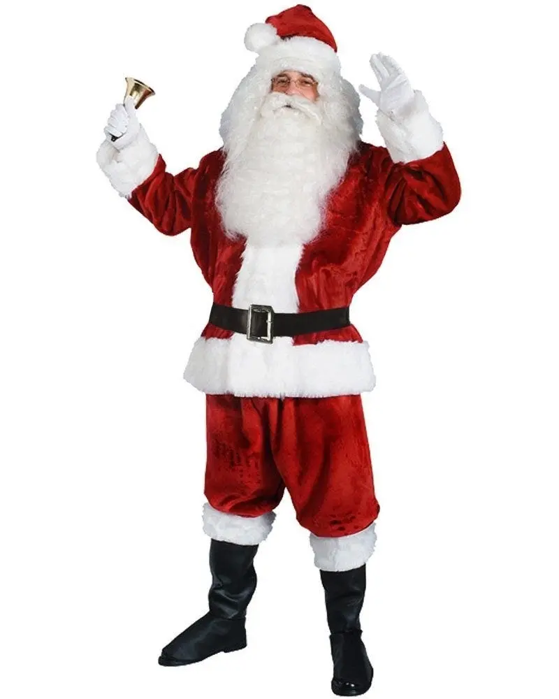 Christmas Santa Verlour Suit Mens Costume