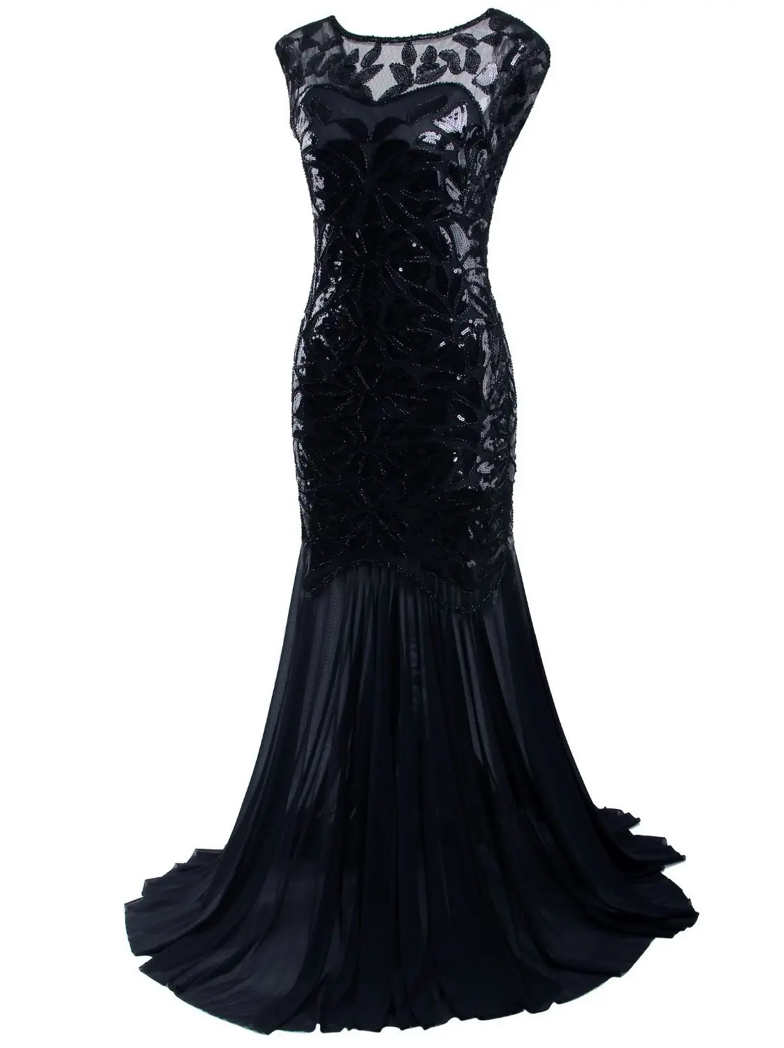 Black Evening Gown Gatsby Womens Costume