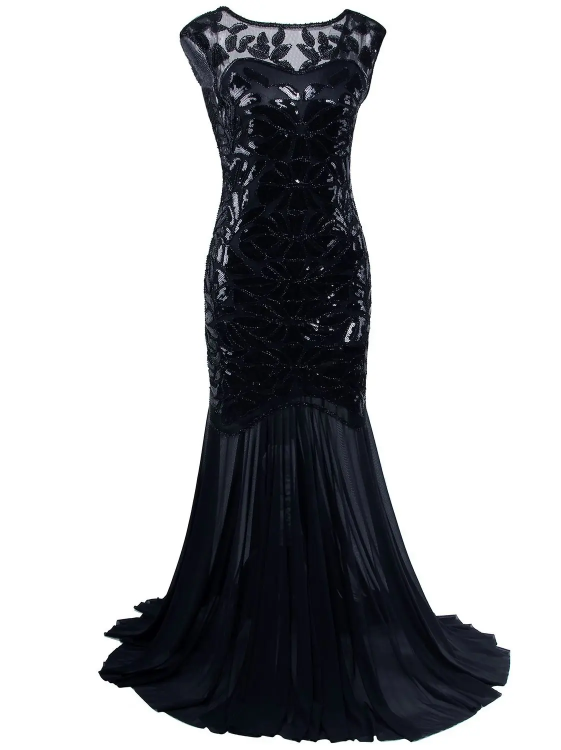 Black Evening Gown Gatsby Womens Costume