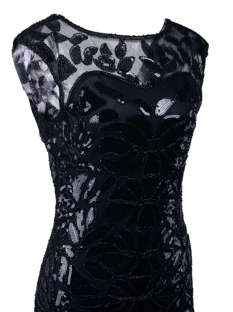 Black Evening Gown Gatsby Womens Costume