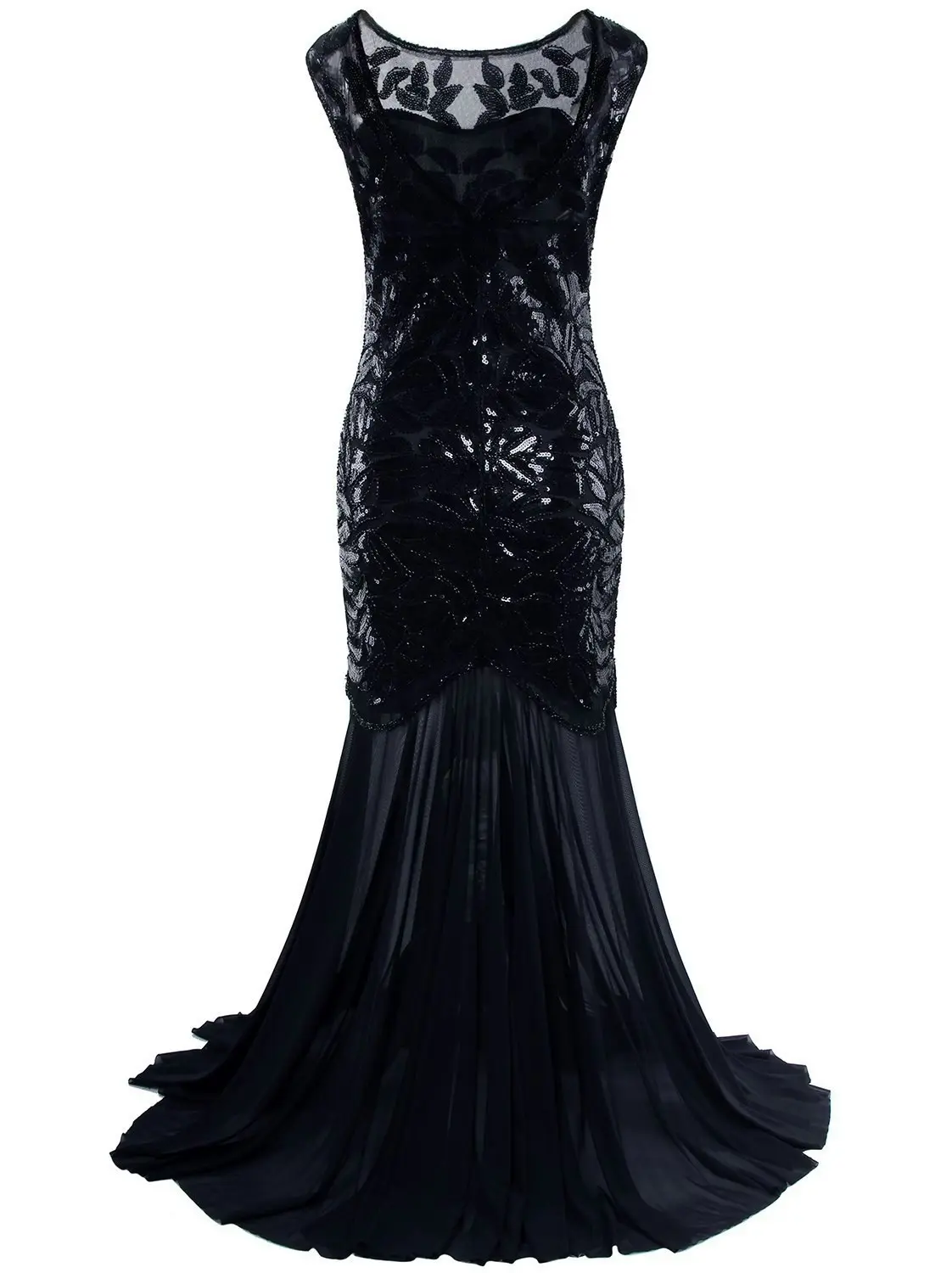 Black Evening Gown Gatsby Womens Costume