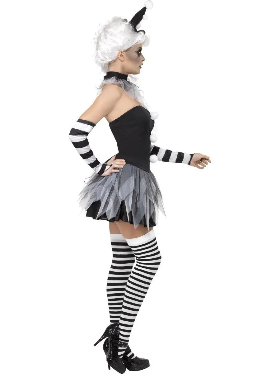 Sinister Pierrot Halloween Womens Costume