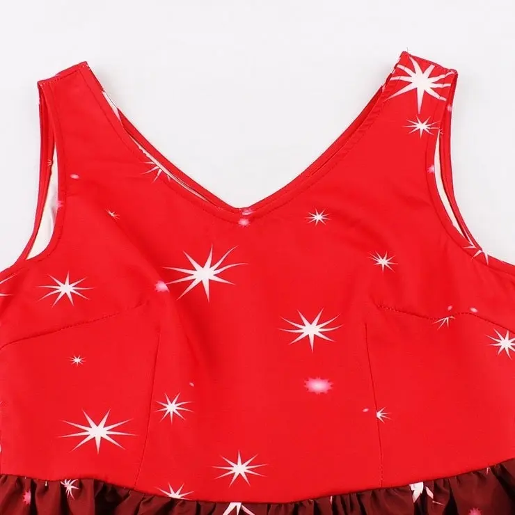 Red Sleeveless Party Christmas Dress