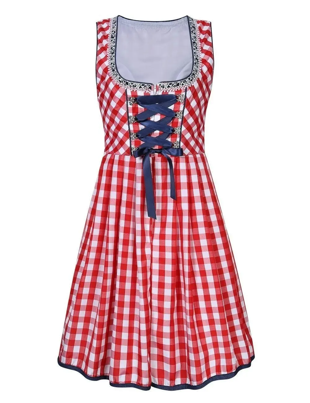 Deluxe Red Denim Oktoberfest Womens Costume