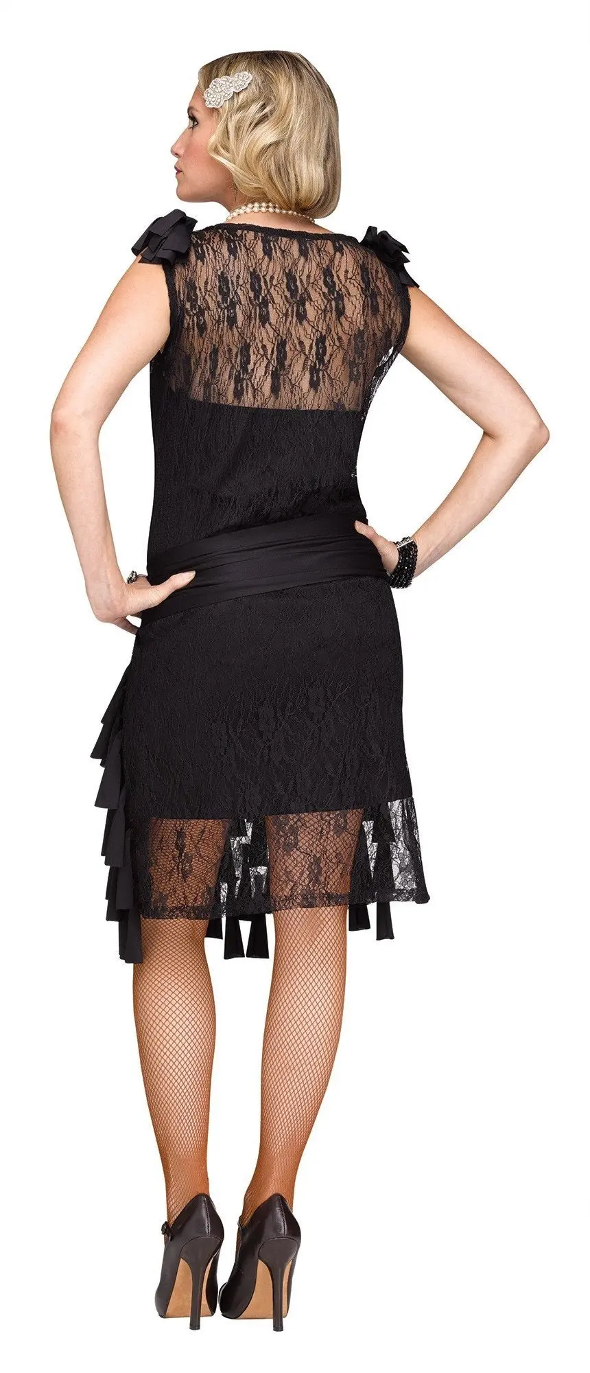 Black Flirty Flapper Womens Costume