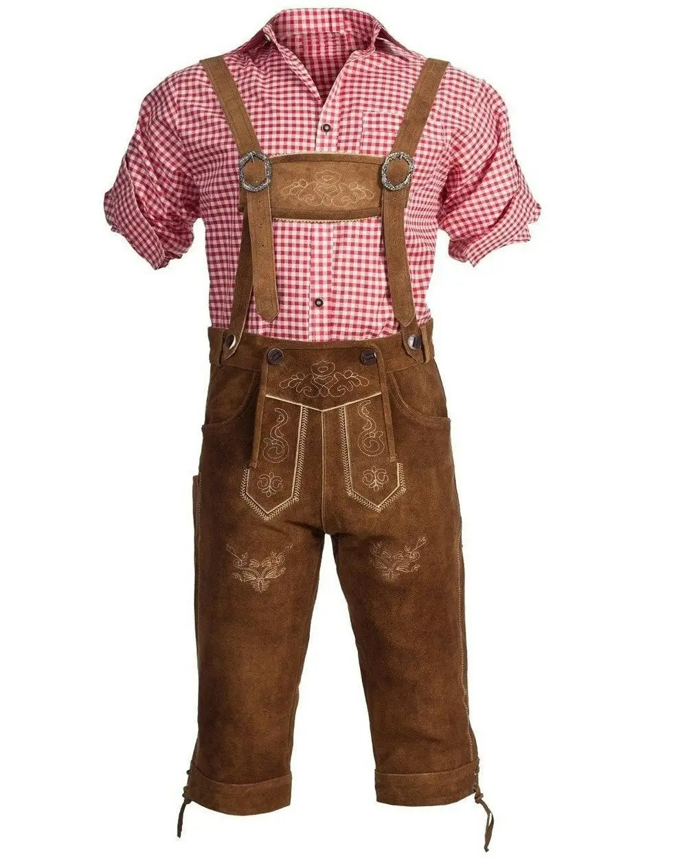 Brown Longer Pants Lederhosen Oktoberfest Mens Costume