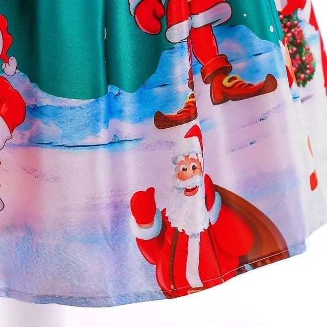 Green Sleeveless Christmas Girls Dress