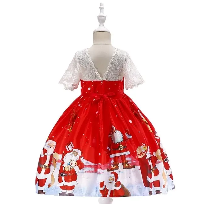 Red Santa Christmas Girls Dress