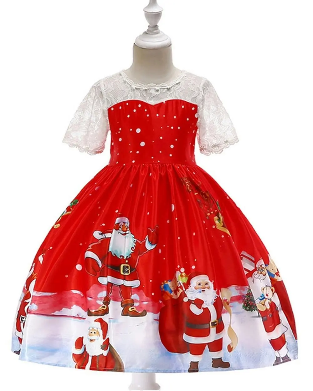 Red Santa Christmas Girls Dress