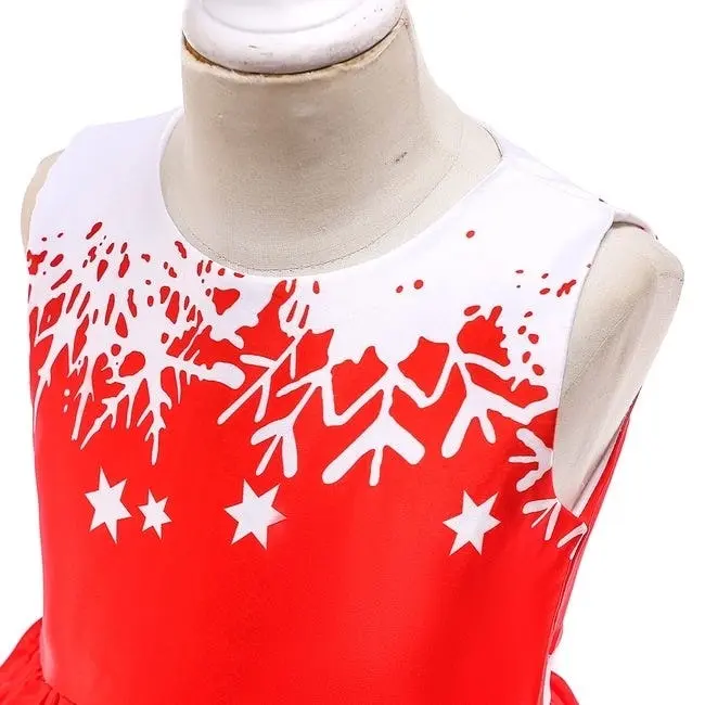 Red Sleeveless Christmas Girls Dress