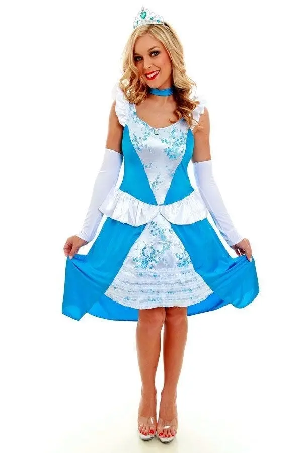 Princess Cinderella Blue Dress Womens Costume