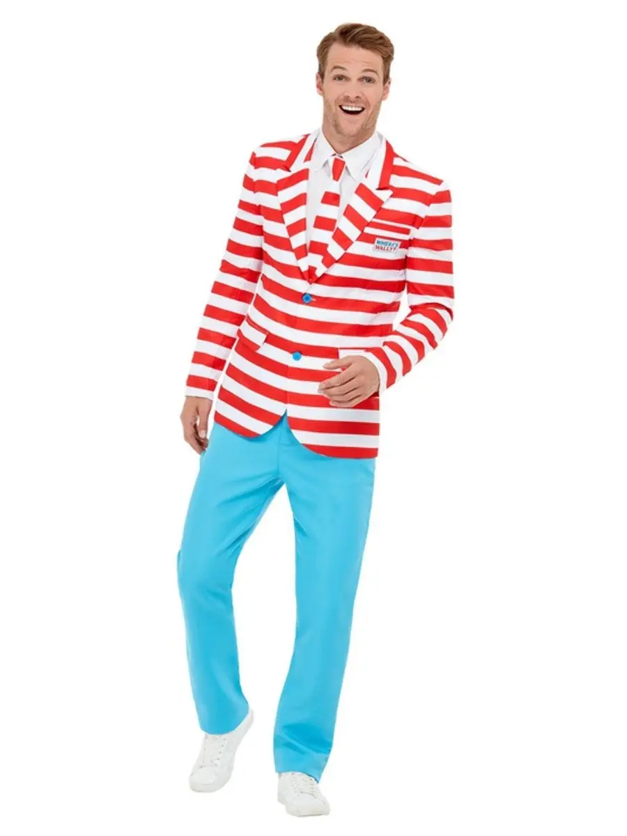 Deluxe Where's Wally Mens Suit Costume