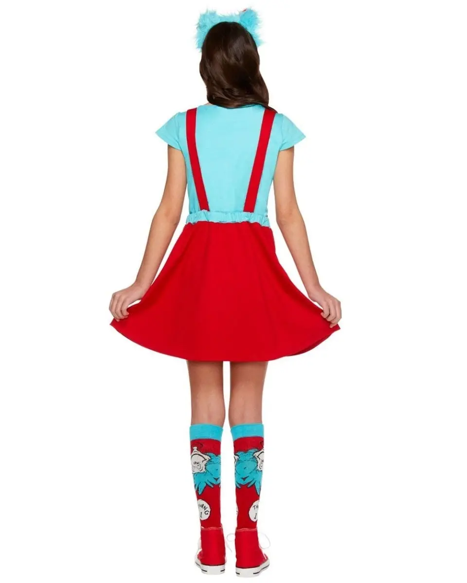 Womens Thing 1 Thing 2 Overall Dress Costume