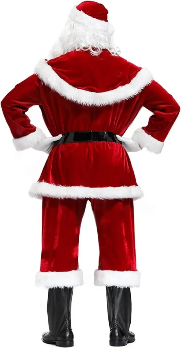 Full Set Deluxe Velvet Santa Claus Mens Costume