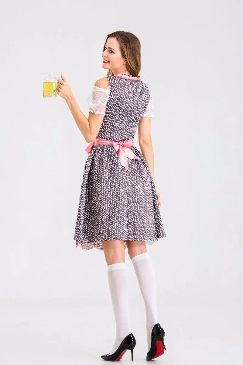 Elegant Floral Pink Oktoberfest Womens Costume