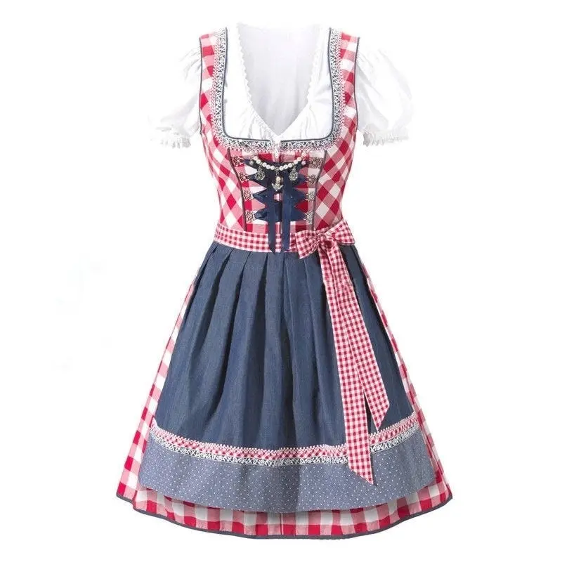 Red Denim Beer Oktoberfest Womens Costume