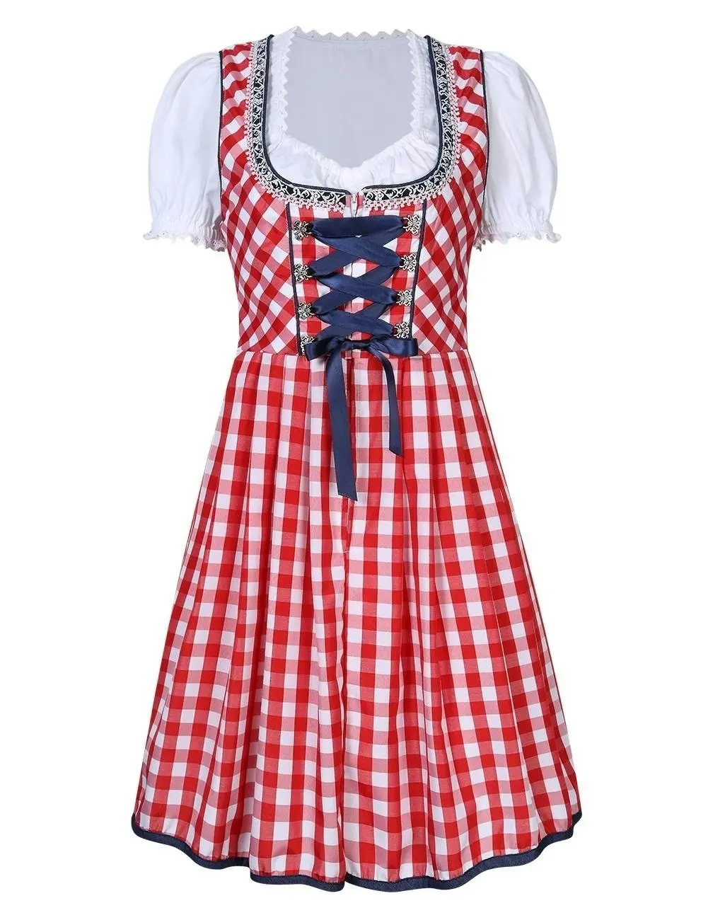 Red Denim Beer Oktoberfest Womens Costume