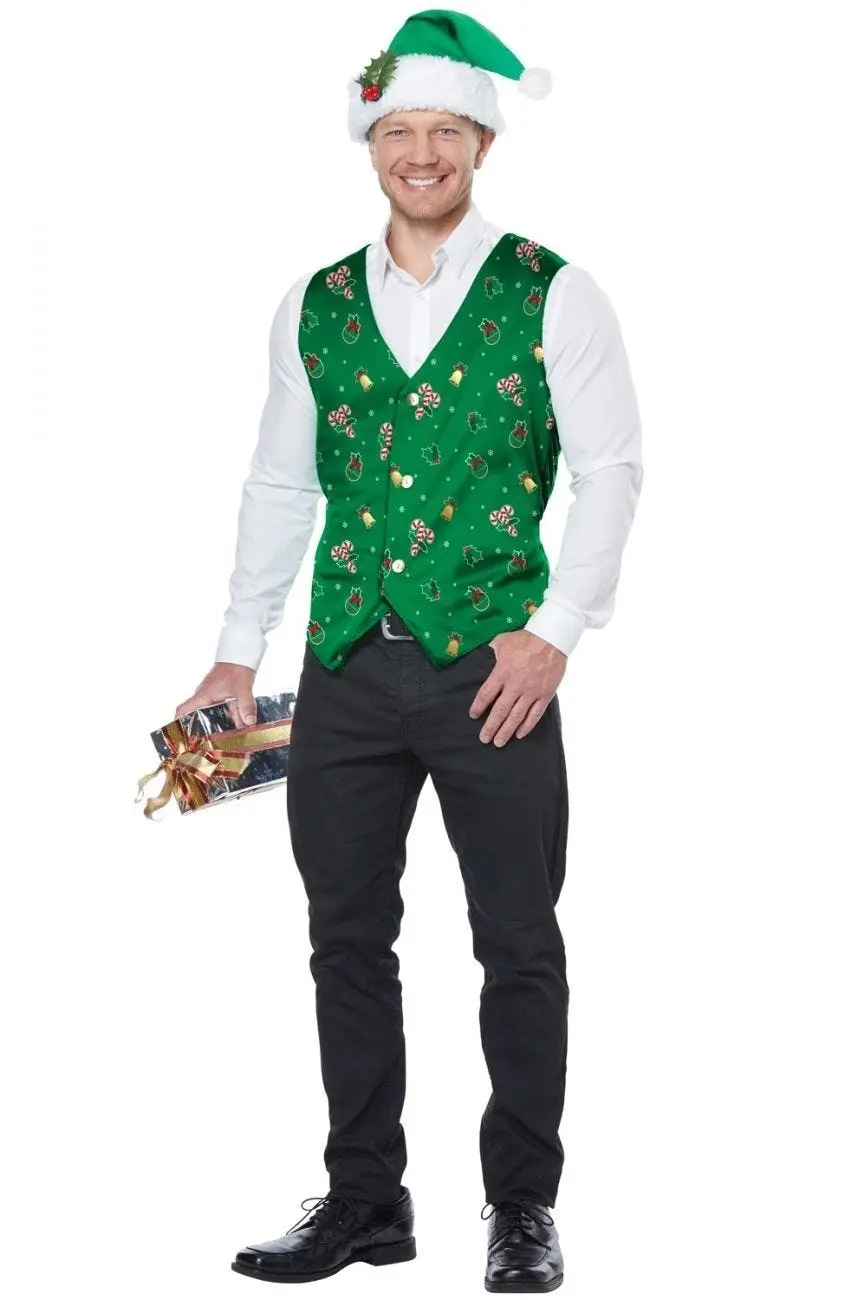 Holiday Vest Adult Costume (Green)