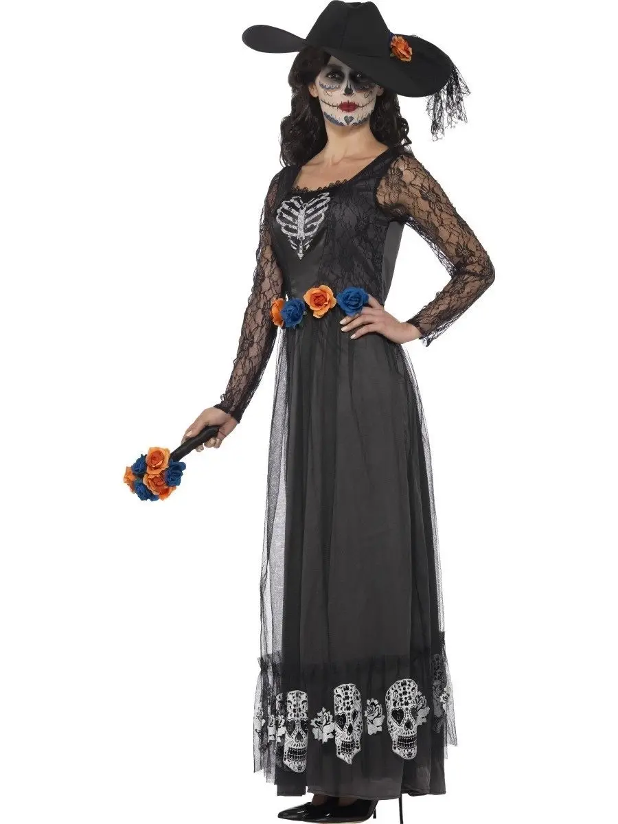 Black Day of Dead Skeleton Bride Womens Costume