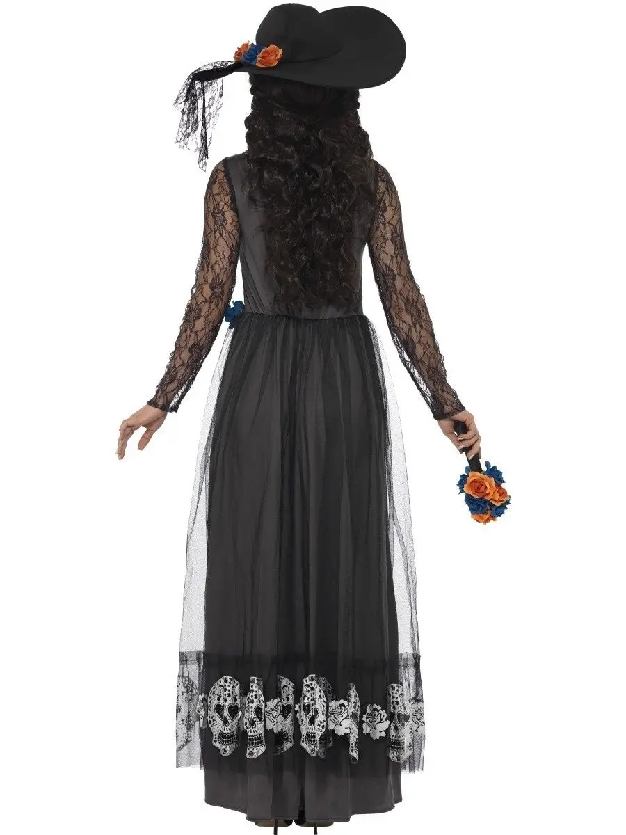 Black Day of Dead Skeleton Bride Womens Costume