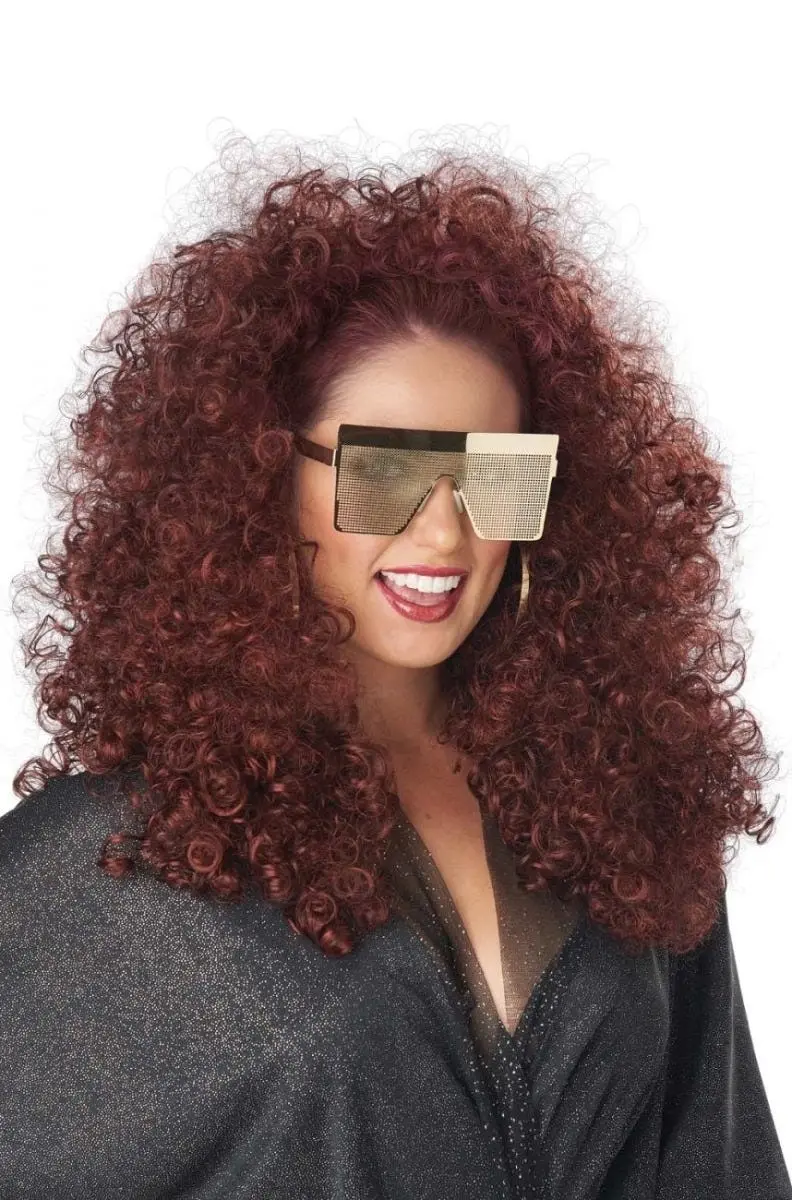 Burgundy 3/4 Curly Fall Adult Wig