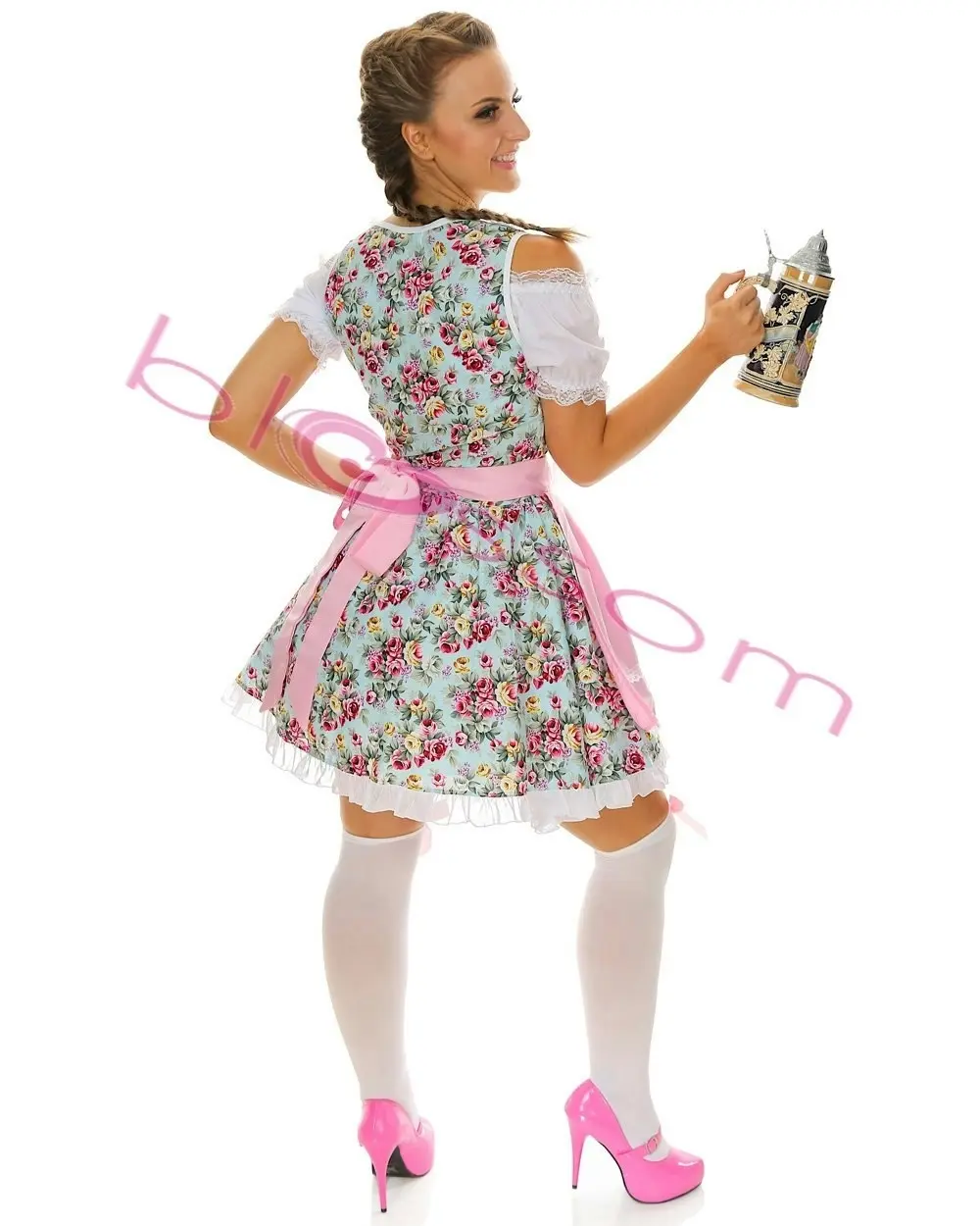 Pretty Floral Beer Oktoberfest Womens Costume