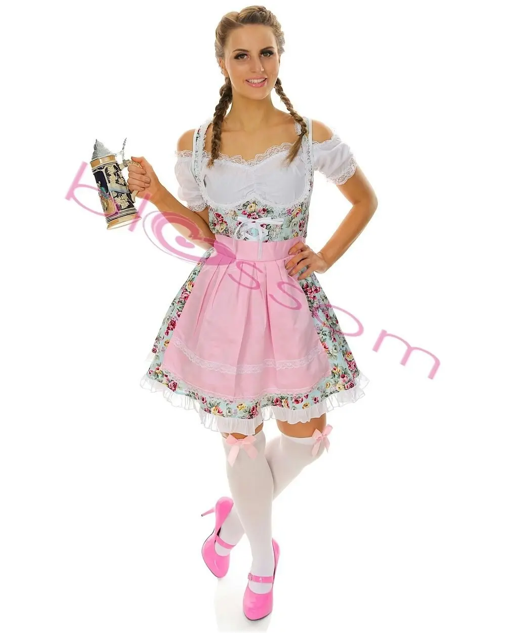 Pretty Floral Beer Oktoberfest Womens Costume