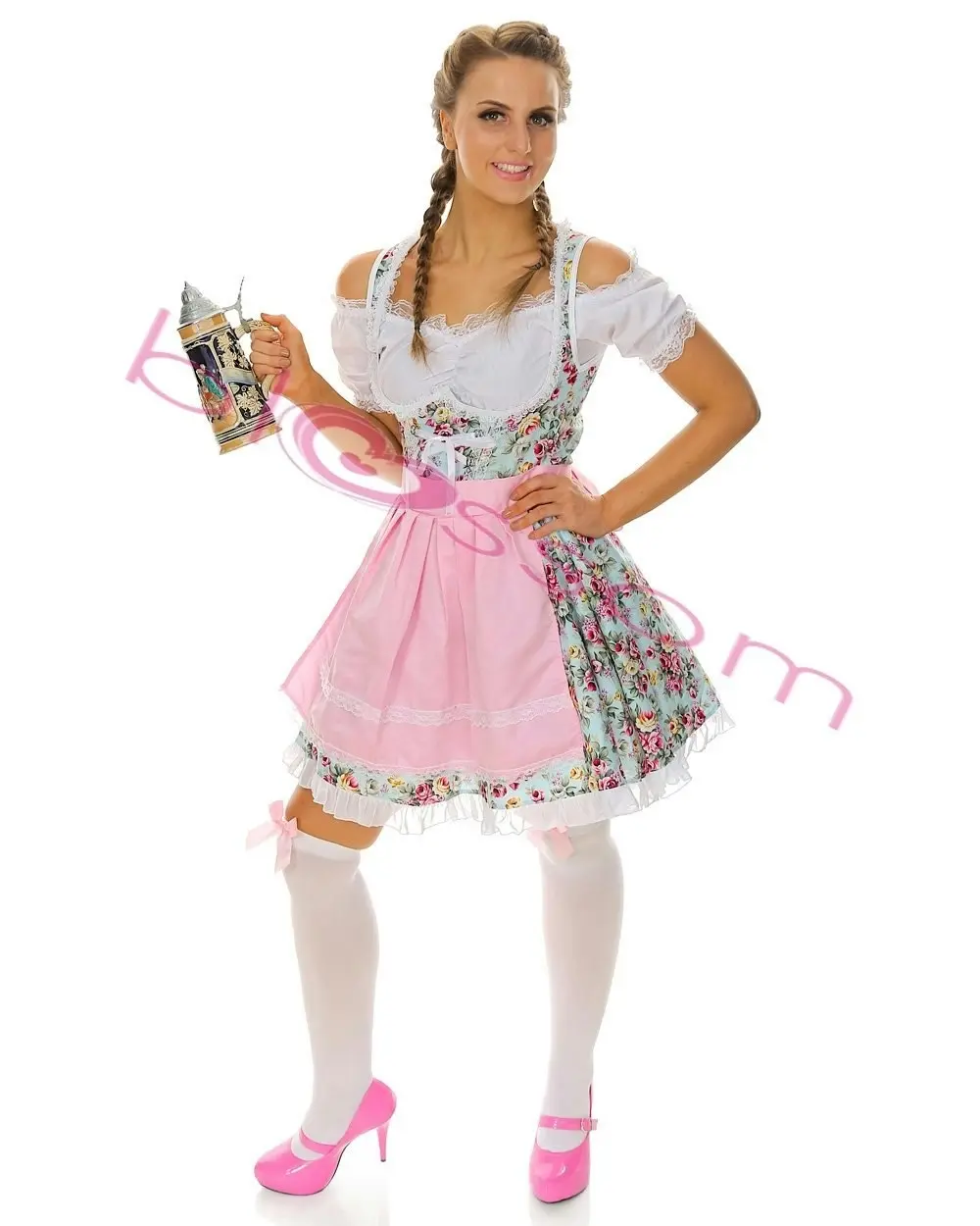 Pretty Floral Beer Oktoberfest Womens Costume