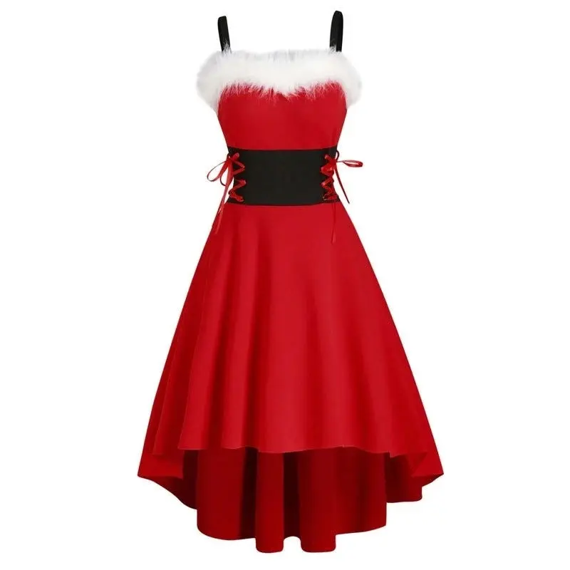 Red Midi Merry Christmas Womens Dress