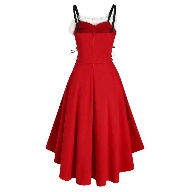 Red Midi Merry Christmas Womens Dress