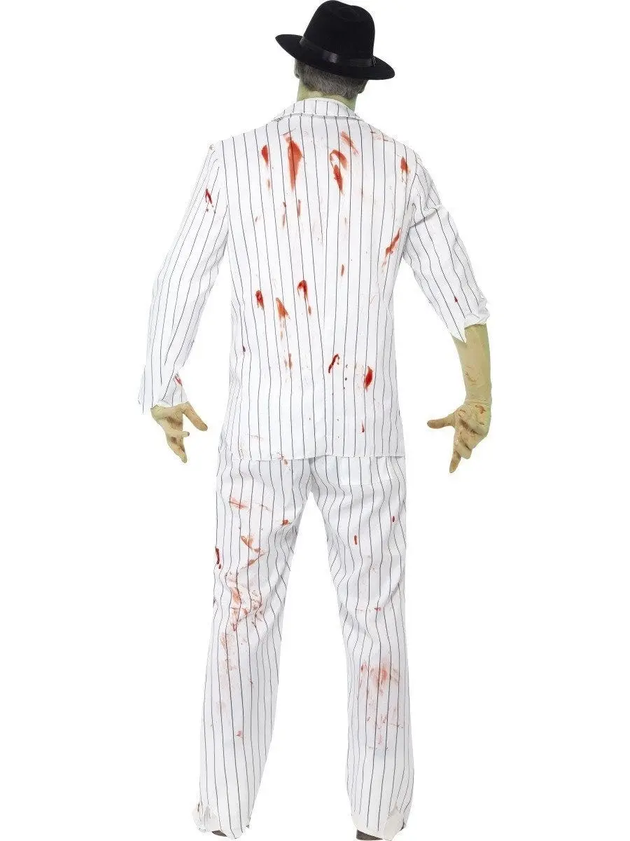 White Gangster Zombie Halloween Mens Costume