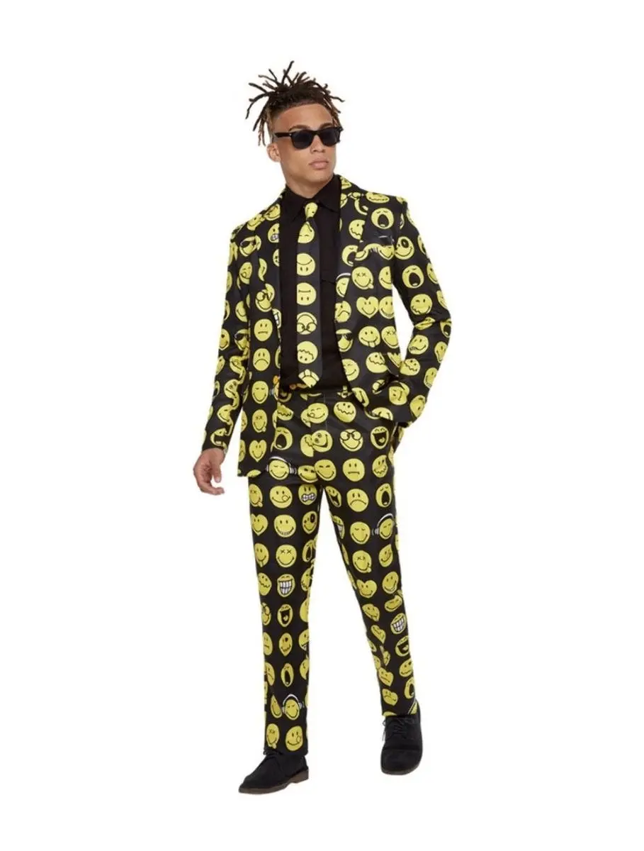 Smiley Emoji Mens Stand Out Suit Costume