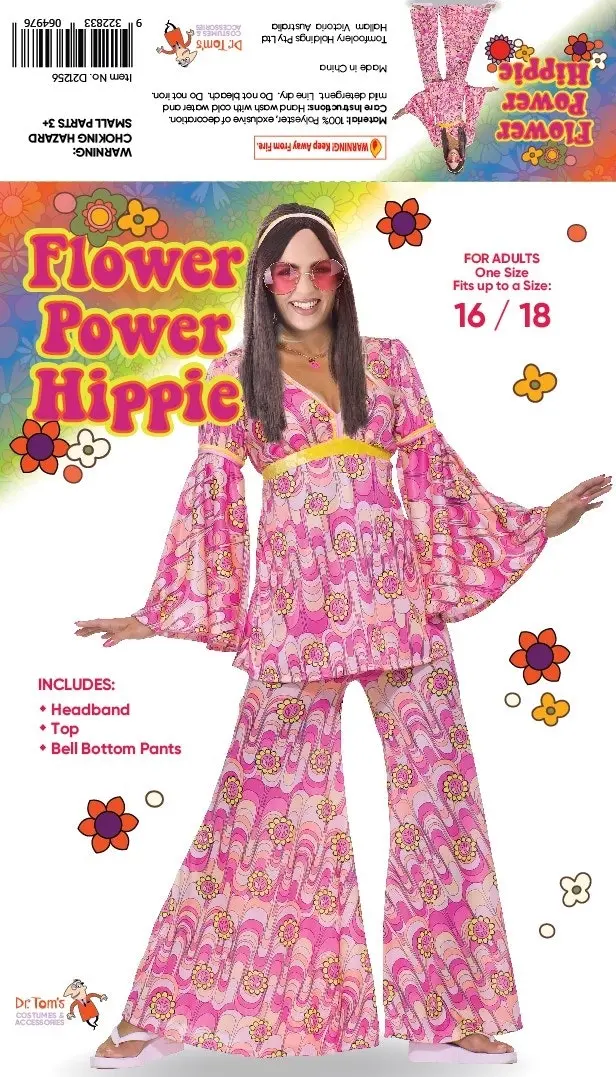 Flower Power Hippie Plus Womens Costume