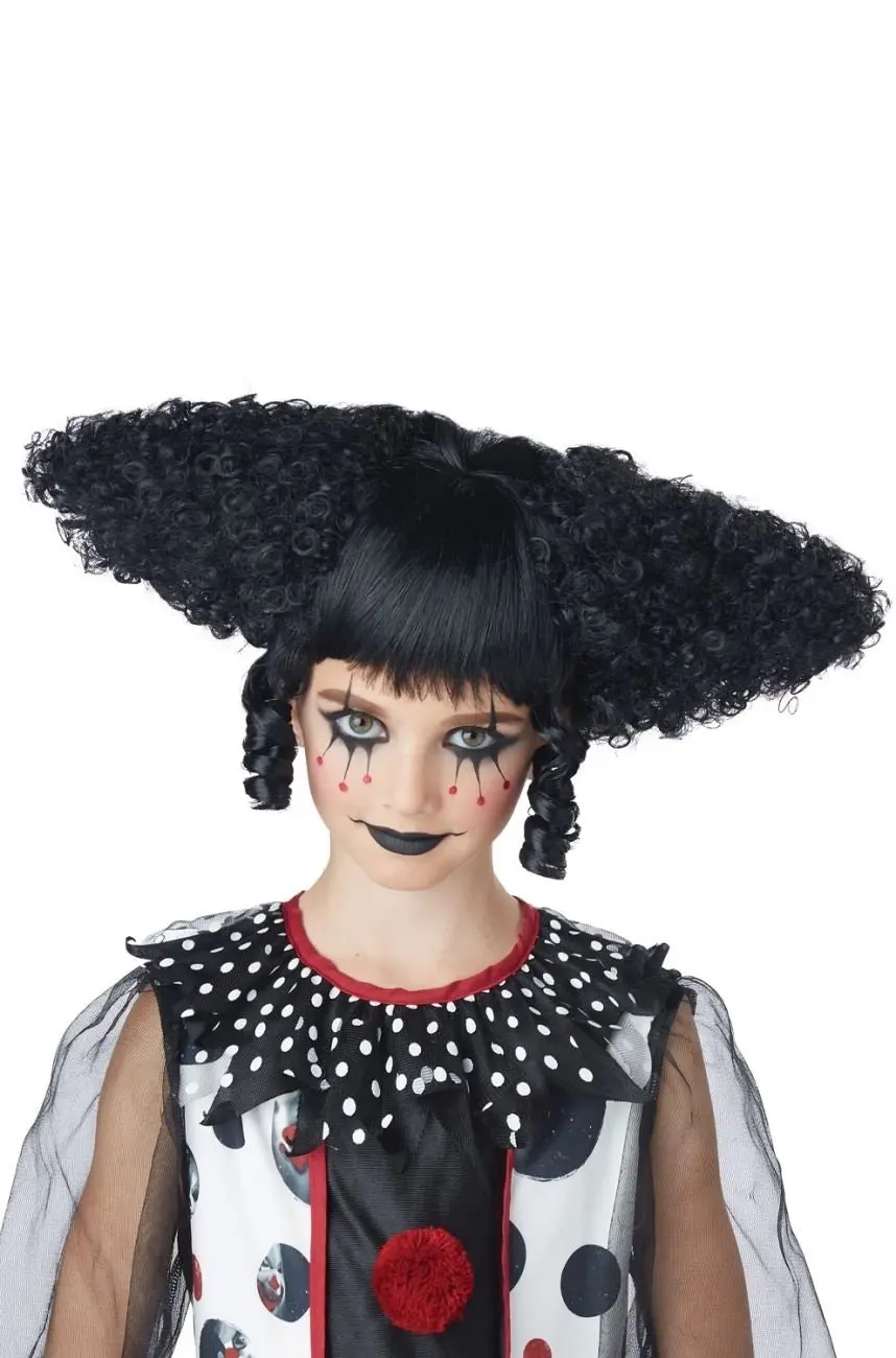 Black Creepy Clown Costume Wig