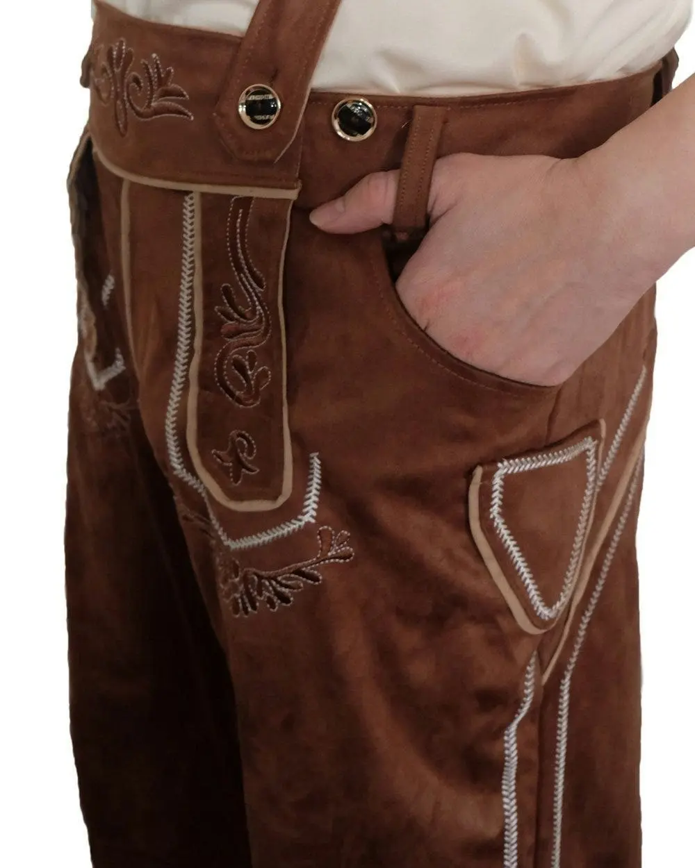 Brown Suede Lederhosen Oktoberfest Mens Costume