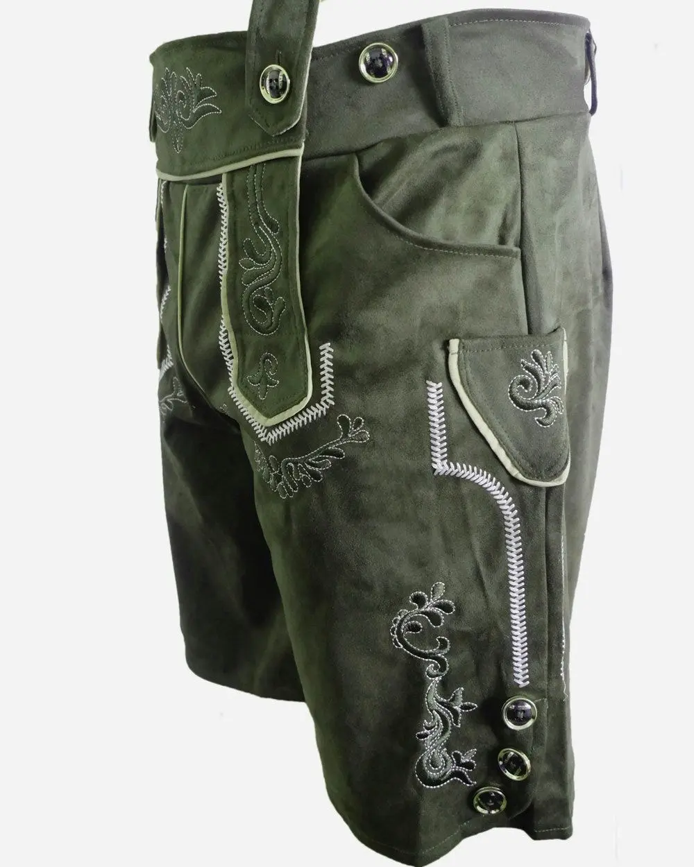 Green Suede Lederhosen Oktoberfest Mens Costume