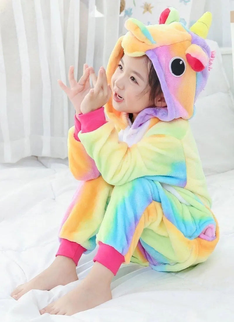 Child Unicorn Rainbow Kigurumi Onesie