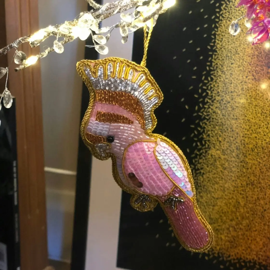 Belle Galah Sequin Hanging Decoration