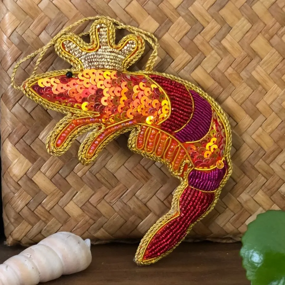 Belle King Prawn Sequin Hanging Decoration