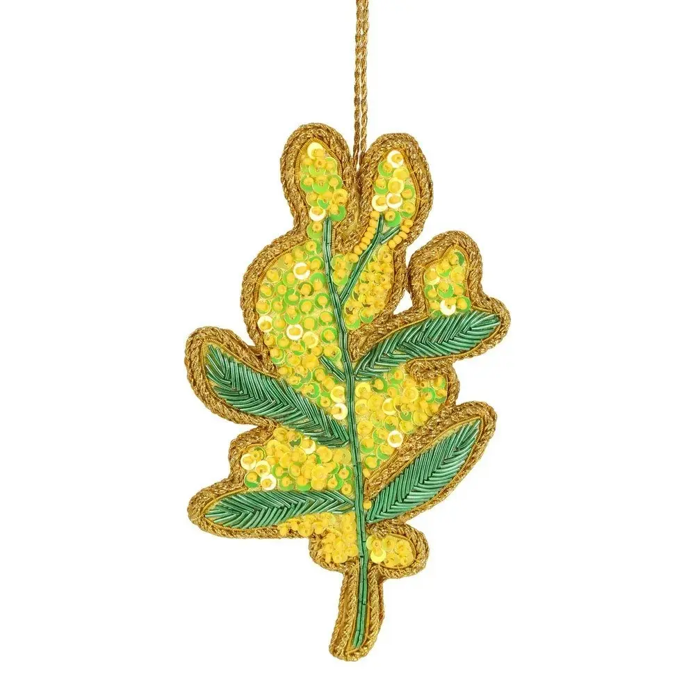 Belle Sequin Golden Wattle Hanging Tree Decoration