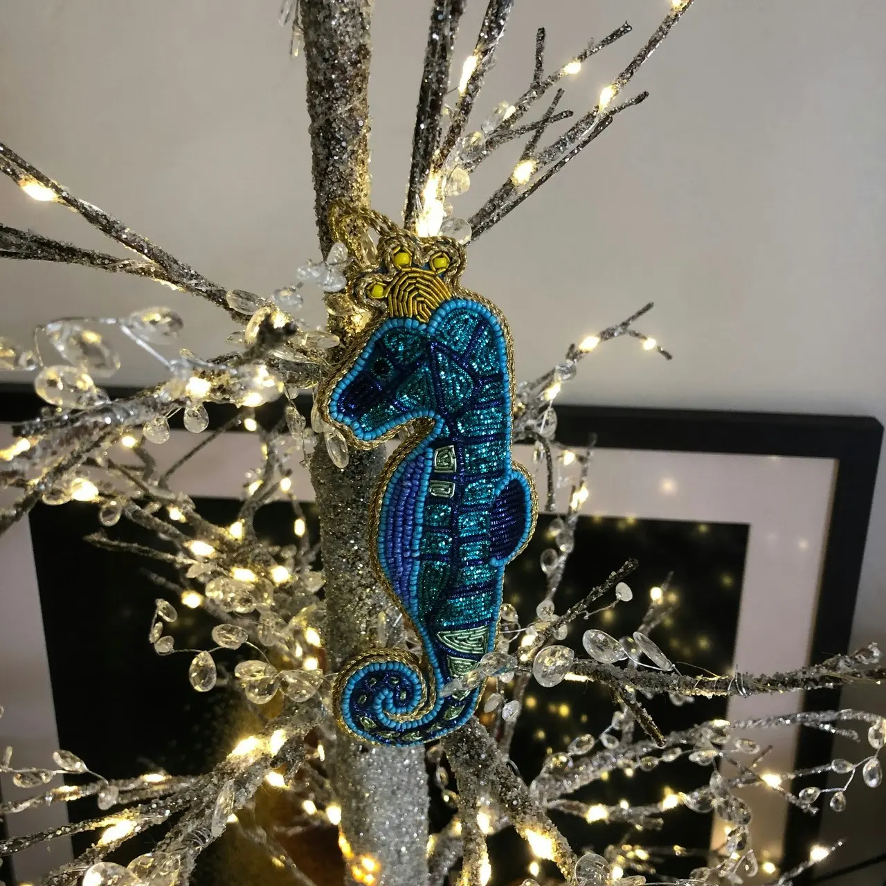 Belle Sequin Queen Seahorse Tree Decoration