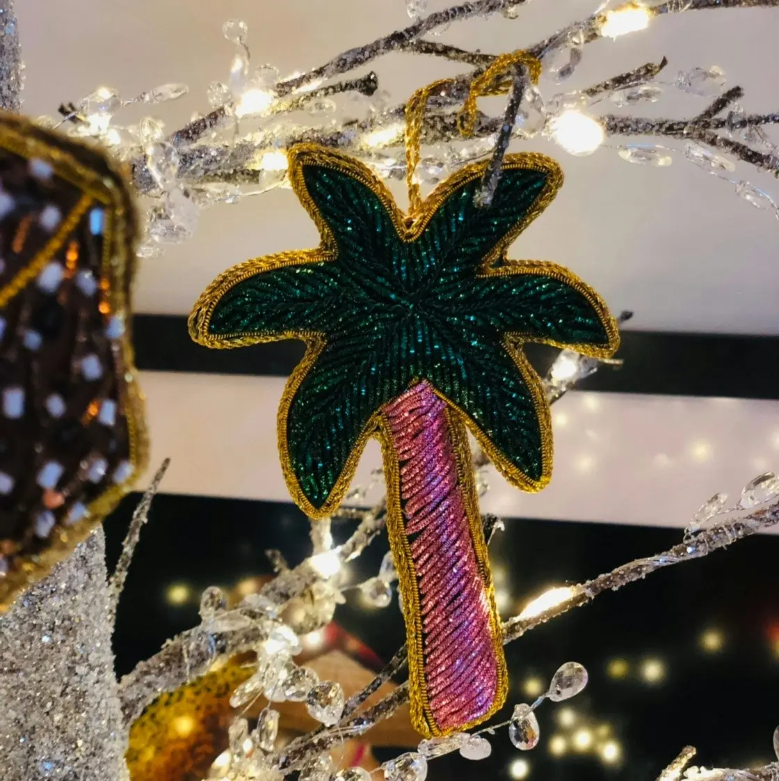 Belle Palm Tree Sequin Hanging Decoration