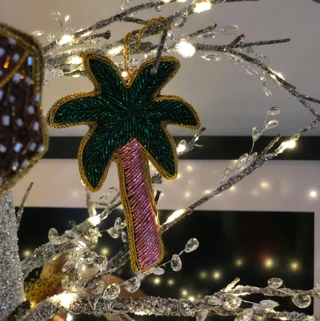 Belle Palm Tree Sequin Hanging Decoration