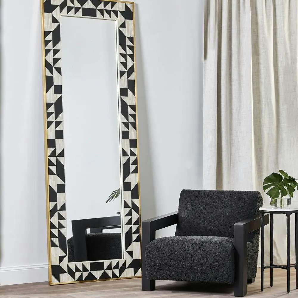 Luxe Living Huxley Bone Inlay Floor Mirror